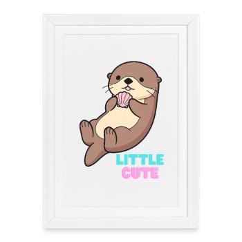 KuschelOtter mit Muschel – Little Cute - Framed poster (27 × 37 cm) - white - Front