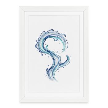 Azure Wave Question Mark Illustration - Framed poster (27 × 37 cm) - white - Front