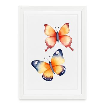 Butterflies - Framed poster (27 × 37 cm) - white - Front