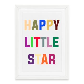 Happy Little Star - Affiche encadrée (27 × 37 cm) - blanc - Devant