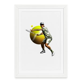 tennis - Affiche encadrée (27 × 37 cm) - blanc - Devant