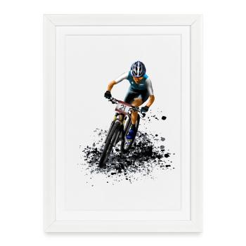 mountainbike - Affiche encadrée (27 × 37 cm) - blanc - Devant