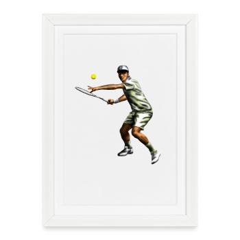 Tennis - Affiche encadrée (27 × 37 cm) - blanc - Devant