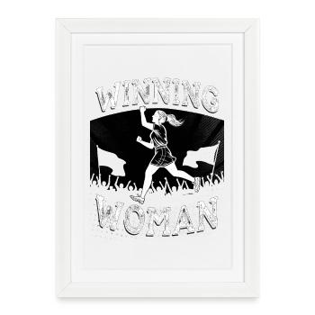 Victoire au Match féminin - Affiche encadrée (27 × 37 cm) - blanc - Devant