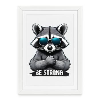Little raccoon with sunglasses - Framed poster (27 × 37 cm) - white - Front