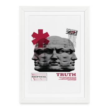 Masques fragmentés de vérité - Affiche encadrée (27 × 37 cm) - blanc - Devant