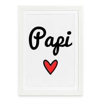 PAPI. Grandpa. DAD. FATHER'S DAY. HAPPY FATHER'S DAY. - Framed poster (27 × 37 cm) - white - Front