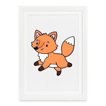 Fox Foxes - Framed poster (27 × 37 cm) - white - Front