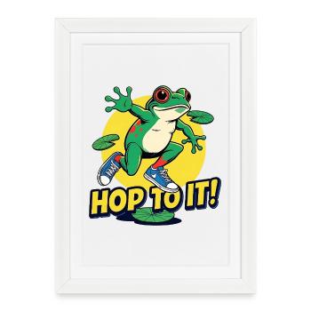 Drôle de grenouille disant motivateur de fitness - Affiche encadrée (27 × 37 cm) - blanc - Devant