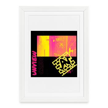 Graffiti urbain design au néon - Affiche encadrée (27 × 37 cm) - blanc - Devant