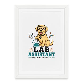 Lab Assistant Dog Illustration - Labrador Merch - Framed poster (27 × 37 cm) - white - Front