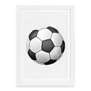 Soccer Ball Classic Monochrome - Framed poster (27 × 37 cm) - white - Front