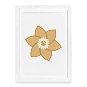 Fleur d’or et crème - Affiche encadrée (27 × 37 cm) - blanc - Devant