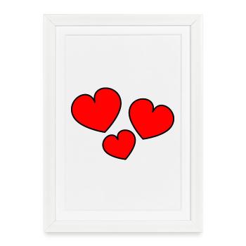 HEART. NOEL. CHRISTMAS. HEARTS. HEART. FATHER's DAY - Framed poster (27 × 37 cm) - white - Front