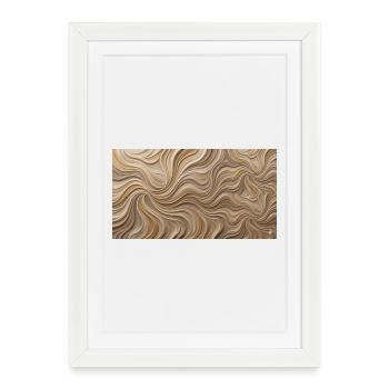 Paysage de sable ondulé du désert - Affiche encadrée (27 × 37 cm) - blanc - Devant