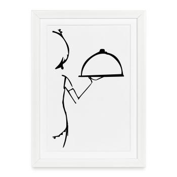 Restaurant, Crew, Waitress - Framed poster (27 × 37 cm) - white - Front