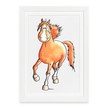 Cheval douce - Affiche encadrée (27 × 37 cm) - blanc - Devant