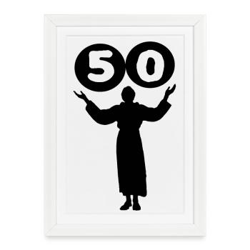 Birthday 50 years - Framed poster (27 × 37 cm) - white - Front