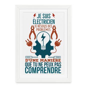I'm an electrician - Framed poster (27 × 37 cm) - white - Front