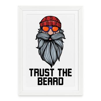 Facial Hair Beard Déclaration Barbe Complète Barbue - Affiche encadrée (27 × 37 cm) - blanc - Devant