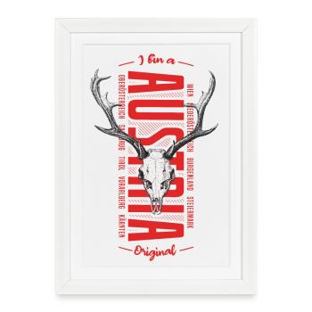 I bin a Austrian Original - Gerahmtes Poster (27 × 37 cm) - Weiß - Vorne