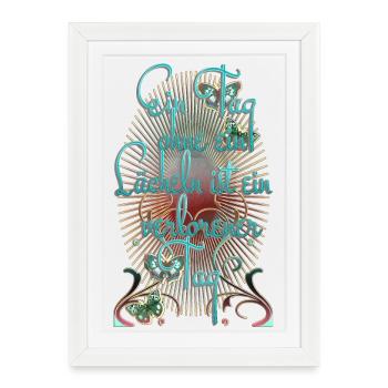 Butterfly without smile lost day emotion - Framed poster (27 × 37 cm) - white - Front