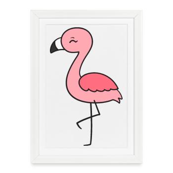 Flamingo - Framed poster (27 × 37 cm) - white - Front