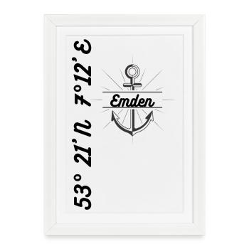 Emden coordonne le mode maritime - Affiche encadrée (27 × 37 cm) - blanc - Devant