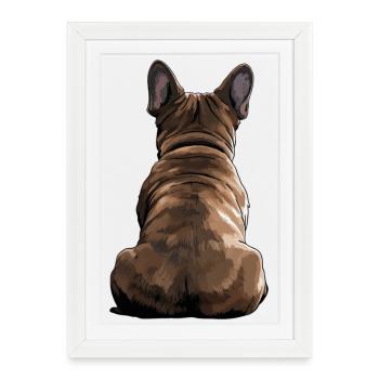 Bouledogue français - Affiche encadrée (27 × 37 cm) - blanc - Devant