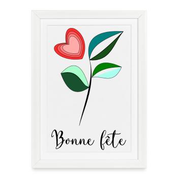 MAMIE. FÊTE DES MÈRES. BONNE FÊTE MAMIE. JE T'AIME - Affiche encadrée (27 × 37 cm) - blanc - Devant