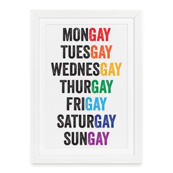 Mois de la fierté LGBT - Mongay, mardi... - Affiche encadrée (27 × 37 cm) - blanc - Devant
