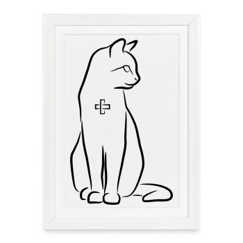 Cat First Aid - Framed poster (27 × 37 cm) - white - Front