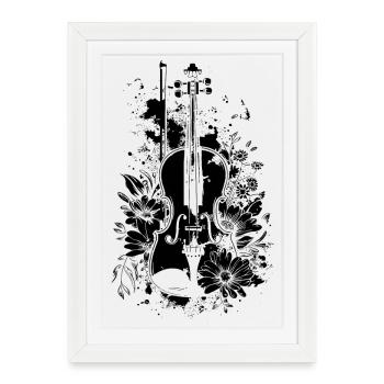 Fiddle Cartoon Style - Framed poster (27 × 37 cm) - white - Front