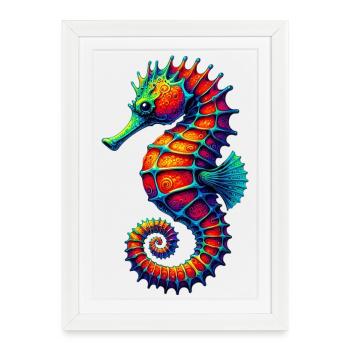 Seahorse - Framed poster (27 × 37 cm) - white - Front