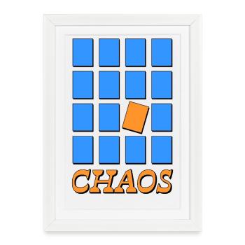 CHAOS – Désordre géométrique - Affiche encadrée (27 × 37 cm) - blanc - Devant