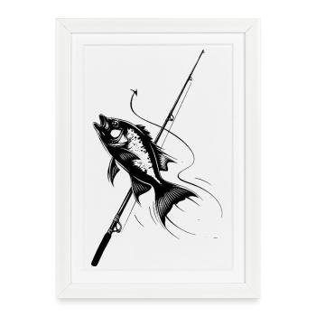 Angling - Framed poster (27 × 37 cm) - white - Front
