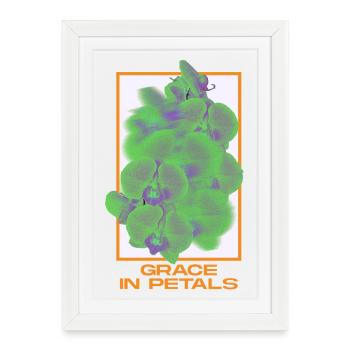 Grace in Petals - Floral Art - Framed poster (27 × 37 cm) - white - Front