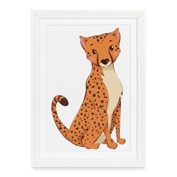 Guépard - Affiche encadrée (27 × 37 cm) - blanc - Devant