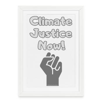 Climate Justice Now – Déclaration de protection du climat - Affiche encadrée (27 × 37 cm) - blanc - Devant
