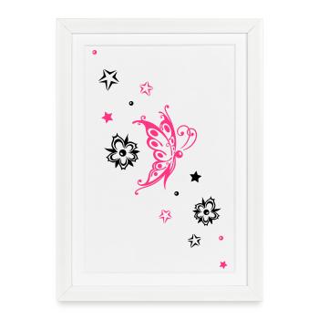 Butterfly Floral Star Ornament - Framed poster (27 × 37 cm) - white - Front