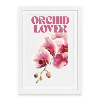 Illustration botanique pour amoureux des orchidées - Affiche encadrée (27 × 37 cm) - blanc - Devant