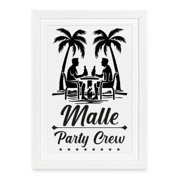 Malle Party Crew Design - Affiche encadrée (27 × 37 cm) - blanc - Devant