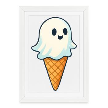 Süßer Geister-Eiscreme Druck - Framed poster (27 × 37 cm) - white - Front