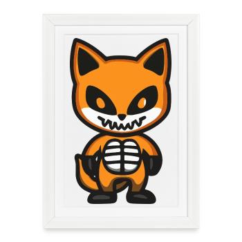 Fox Halloween Zombie - Framed poster (27 × 37 cm) - white - Front