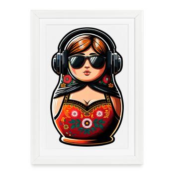 Russian Matryoshka Music Russia Russian - Framed poster (27 × 37 cm) - white - Front