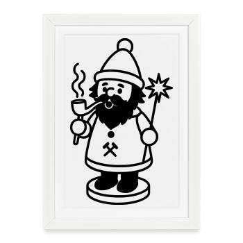 Räuchermann Räuchermännchen Erzgebirge - Framed poster (27 × 37 cm) - white - Front