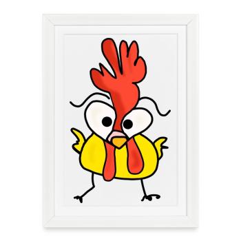 Homme heureux - Affiche encadrée (27 × 37 cm) - blanc - Devant