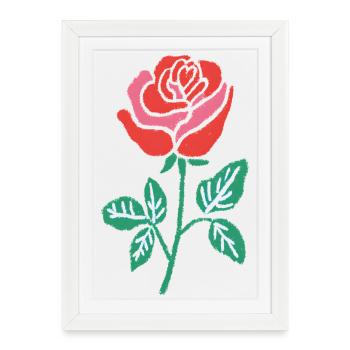 Ligne de dégradé de rose aquarelle - Affiche encadrée (27 × 37 cm) - blanc - Devant