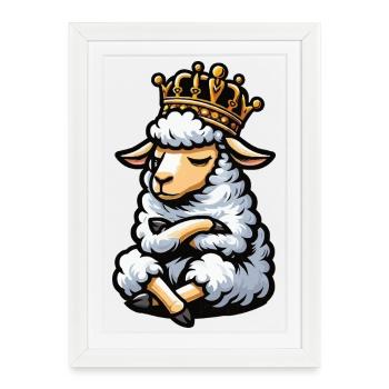 Sheep Sheep Shepherd Sheep Keeper Ram - Framed poster (27 × 37 cm) - white - Front