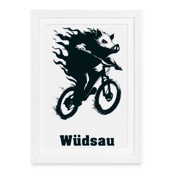 Flame steed on wheel - Framed poster (27 × 37 cm) - white - Front